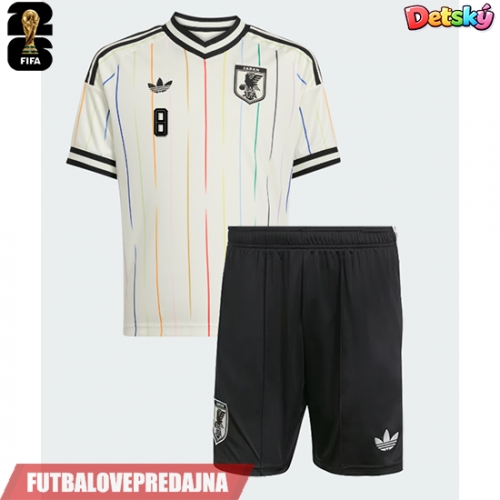 Lacne Dětský Futbalové dres Japonsko Takefusa Kubo #8 MS 2026 Krátky Rukáv - Preč (+ trenírky)